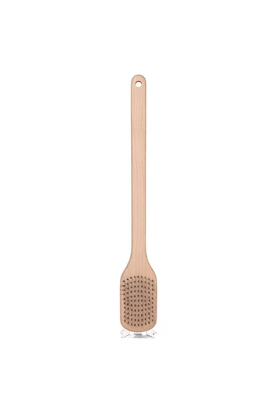 IKEA GRILLTIDER 42 Cm Ahşap Kayın Saplı Paslanmaz Çelik Barbekü Mangal Temizleme Fırçası - 2
