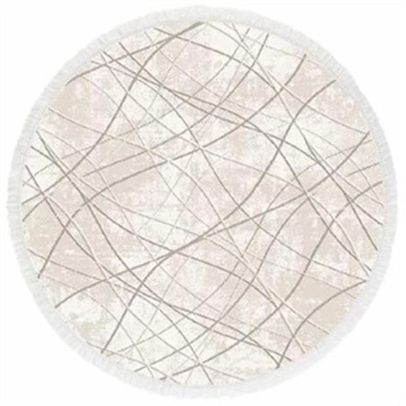 İpek Daire Halı Sardes Koleksiyonu 6111 Krem 200 x 200 cm Daire