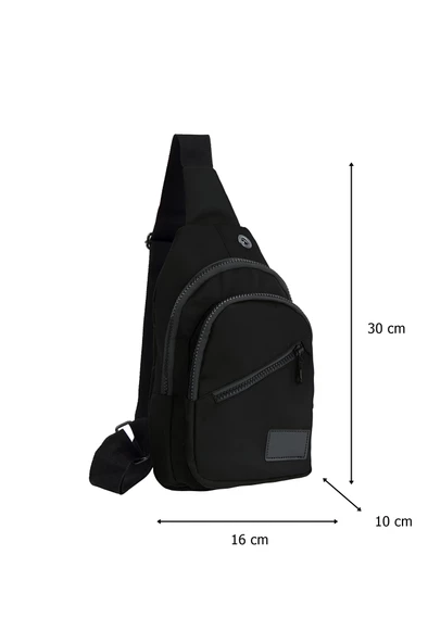 Çapraz Askılı Body Bag Unisex Model Kulaklık USB Kablo Çıkışlı Su Geçirmez  Göğüs Omuz Çantası - 6
