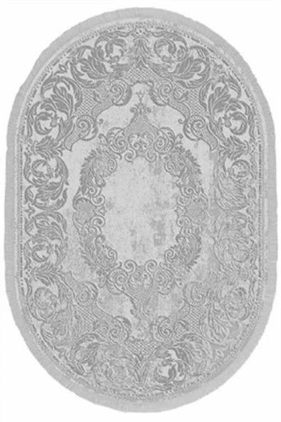 İpek Oval Halı Sardes Koleksiyonu 6201 Gri 100 x 300 Oval