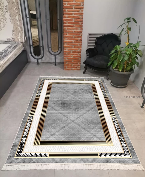 Hitit Kesme Yolluk Halısı 100x600 Lidya Lüx 6333 Gri Gold