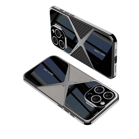 Apple iPhone 14 Pro Max Kılıf Ultra İnce Kamera Korumalı PC + Deri Arka Yüzey Zore X-Pro Kapak - 9