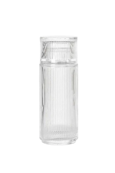 Alegre Glass Pure Cam Kapaklı Başucu Sürahisi Karaf Şişe 730 Ml