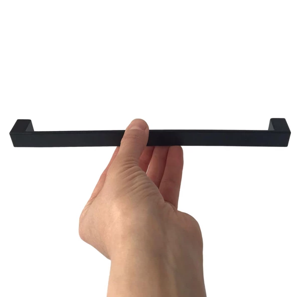8 Adet Bihter Düz Kulp 224 mm Siyah Mutfak Kulpu Çekmece Dolap Kapak Kulbu Metal Mobilya Dolabı Kulpları - Resim 6