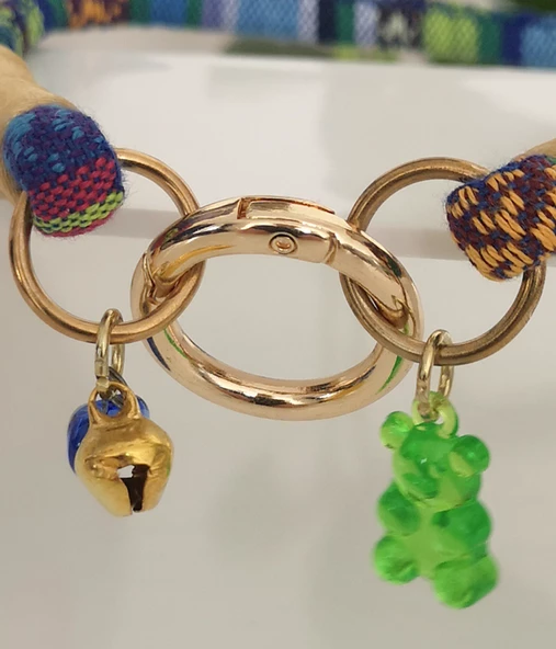 Büyük Kedi Köpek Boyun Tasması Bohem Kedi Kolyesi Yaylı Kilit 25cm - Açık mavi - 3