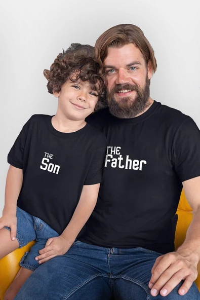 The Father The Son Siyah Tshirt (Tek Ürün Fiyatıdır Kombin Yapmak için 2 Adet Sepete Ekleyiniz)