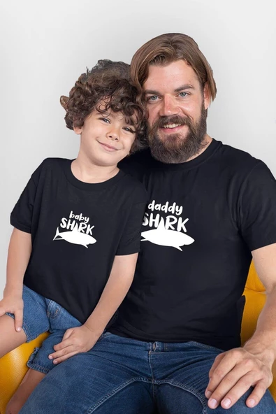 Daddy Baby Shark Baba Oğul Tshirt(Tek Ürün Fiyatıdır Kombin Yapmak için 2 Adet Sepete Ekleyiniz)