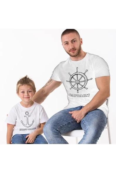 Captain First Mate Baba Oğul Zıbın Tshirt (Tek Ürün Fiyatıdır Kombin Yapmak için 2 Adet Sepete Ekley