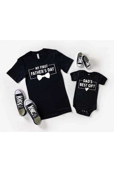 Baba Oğul First FD Best Gift Zıbın Tshirt (Tek Ürün Fiyatıdır Kombin Yapmak için 2 Adet Sepete Ekley
