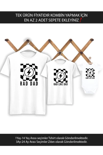 Rad Like Dad Baba Oğul Kız (TEK ÜRÜN FİYATIDIR KOMBİN YAPMAK İÇİN EN AZ 2 ADET SEPETE EKLEYİNİZ)