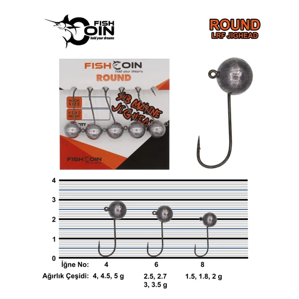 Fishcoin Round Jighead 8-1.5 gr