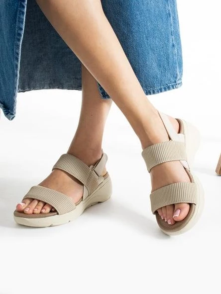 Papuçcity 02791 Orto Pedik Günlük Kadın Triko Sandalet - 5