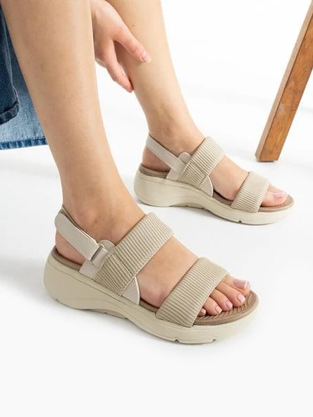 Papuçcity 02791 Orto Pedik Günlük Kadın Triko Sandalet - 7