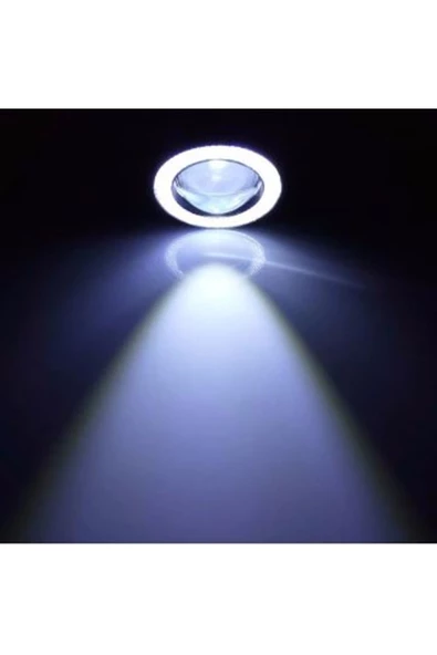 76 Mm Beyaz Mercekli Angel Led Halkalı Sis Farı - Resim 3