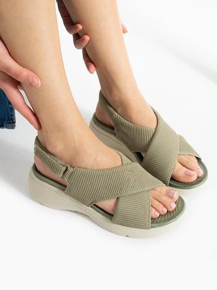 Papuçcity 02790 Orto Pedik Günlük Kadın Triko Sandalet - 9