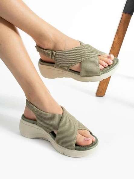 Papuçcity 02790 Orto Pedik Günlük Kadın Triko Sandalet - 11