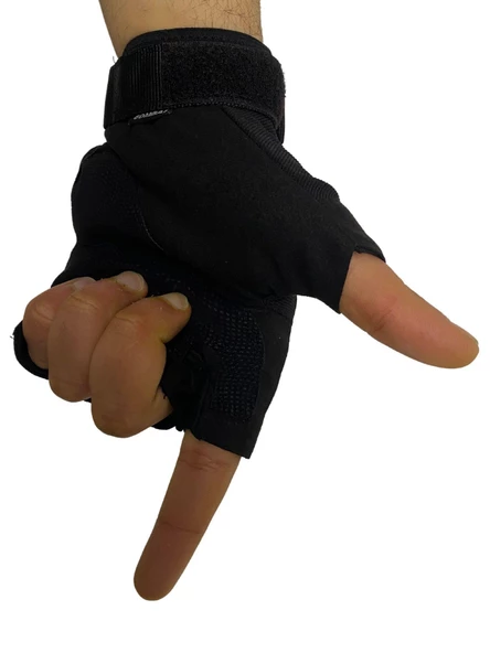 Combat Tactical Outdoor Kesik Parmaksız Eldiven Asker Polis Dağcı Sporcu Bisikletçi Kemik Eldiveni - 004 - 4