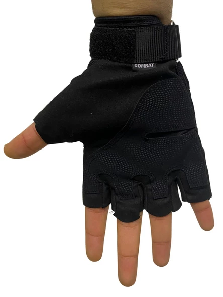 Combat Tactical Outdoor Kesik Parmaksız Eldiven Asker Polis Dağcı Sporcu Bisikletçi Kemik Eldiveni - 004 - 7