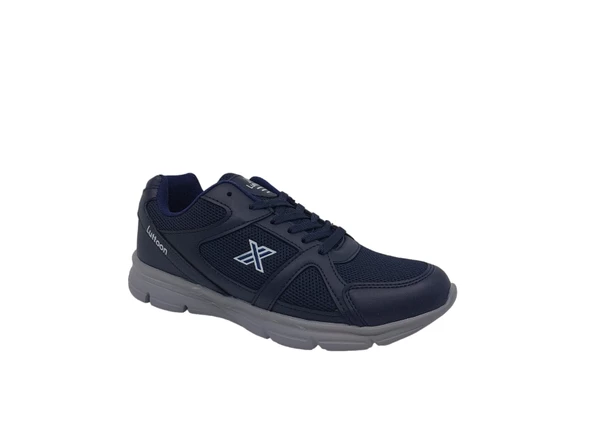 Lutton 587 Unisex Lacivert Bağcıklı File Yürüyüş Koşu Spor Ayakkabı - 2