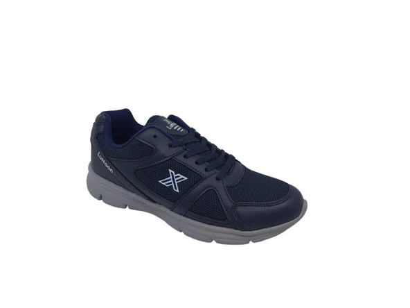 Lutton 587 Unisex Lacivert Bağcıklı File Yürüyüş Koşu Spor Ayakkabı - 4