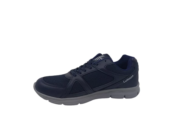 Lutton 587 Unisex Lacivert Bağcıklı File Yürüyüş Koşu Spor Ayakkabı - 3