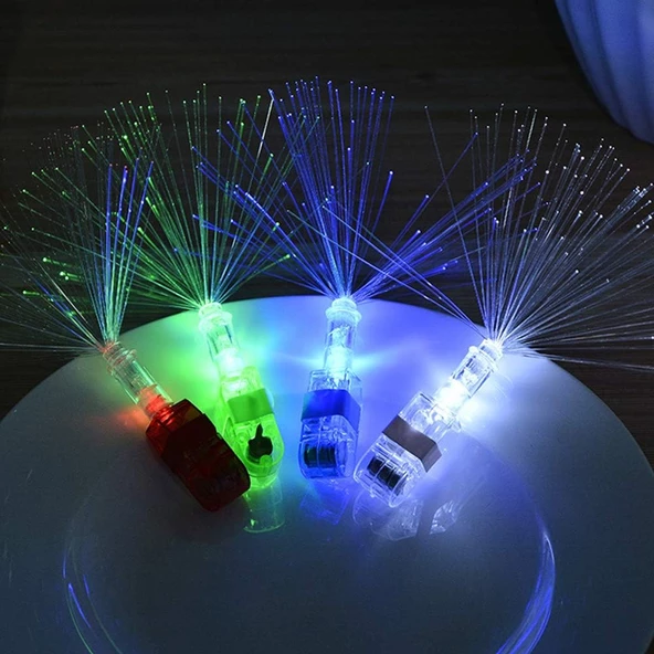 Led Işıklı Renkli Püsküllü Parmak Işığı 4 Renk 4 Adet - 2