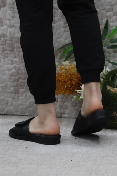 Ceyo 9984-5 Siyah Comfort Kemik Çıkıntısına Özel Kadın Terlik - 4