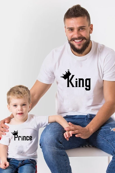 Baba Oğul King Prince Tshirt(Tek Ürün Fiyatıdır Kombin Yapmak için 2 Adet Sepete Ekleyiniz)