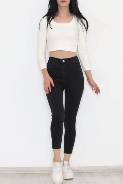 Süper Likra Kot Pantolon Koyufüme5 - 9815.1431. - 4