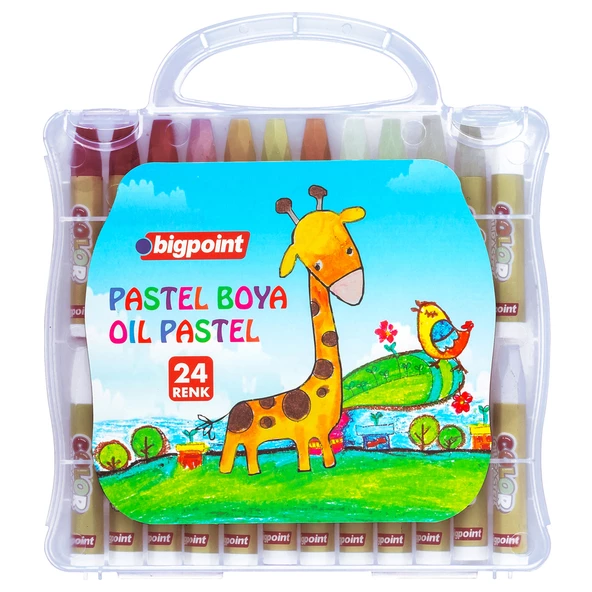 Bigpoint Pastel Boya 24 Renk - Şeffaf Çantalı x 3 Kutu - 1