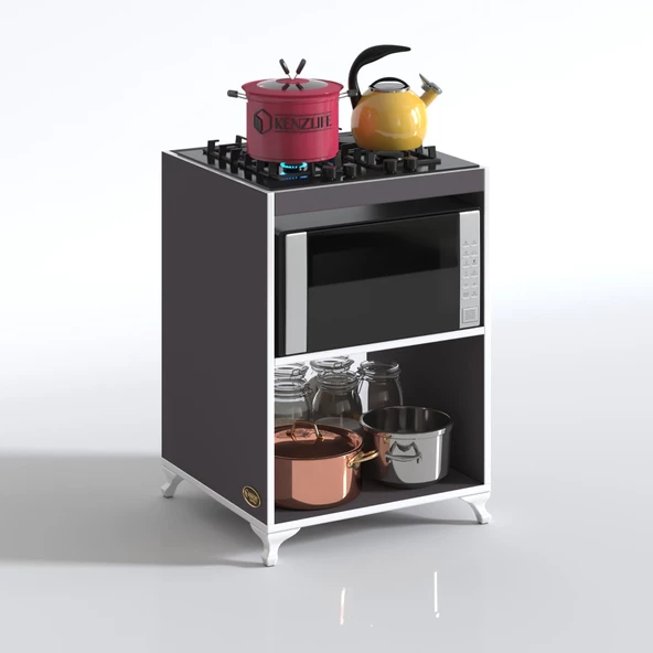 Kenzlife ocak dolabı figen gri 85*60*57 mutfak modül mini fırın  ankastre ocak için - 2