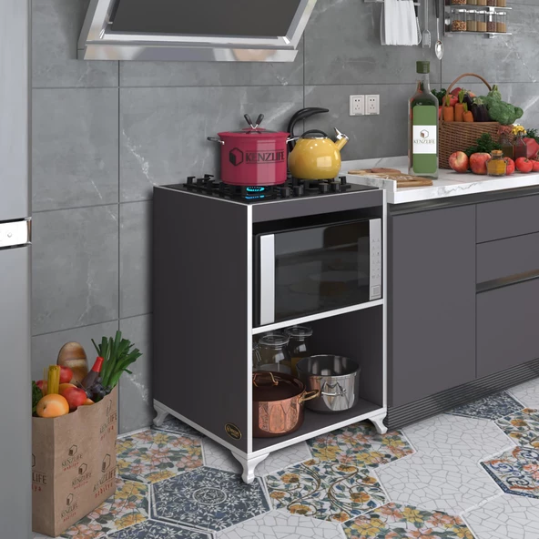 Kenzlife ocak dolabı figen gri 85*60*57 mutfak modül mini fırın  ankastre ocak için