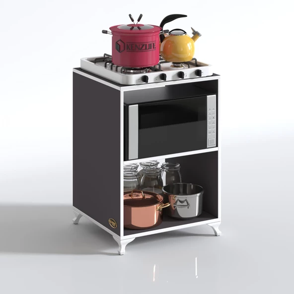 Kenzlife ocak dolabı iclal gri 85*60*57 mutfak klasik setüstü ocak için modül - Resim 2