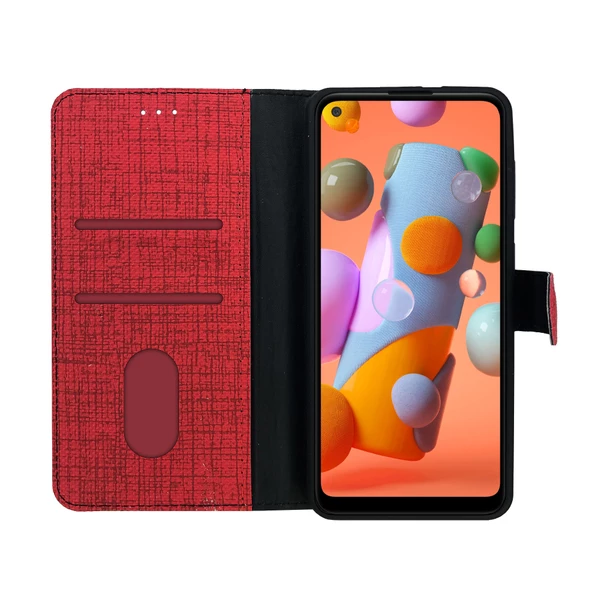 Huawei P40 Lite Kılıf FitCase Fabric Kapaklı Cüzdanlı - 10