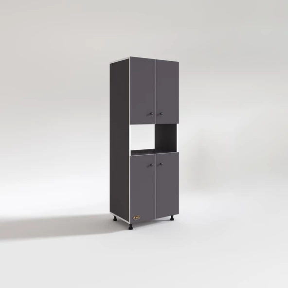 Kenzlife fırın dolabı bedriye gri 185*66*45 mutfak banyo kiler ofis - Resim 2