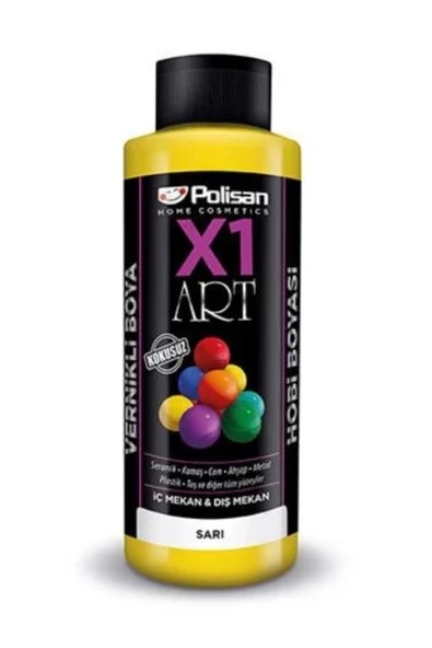 Polisan X1 Art Vernikli Sarı Hobi Boyası 120 Ml