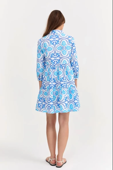Kadın desenli easy wear elbise - 4