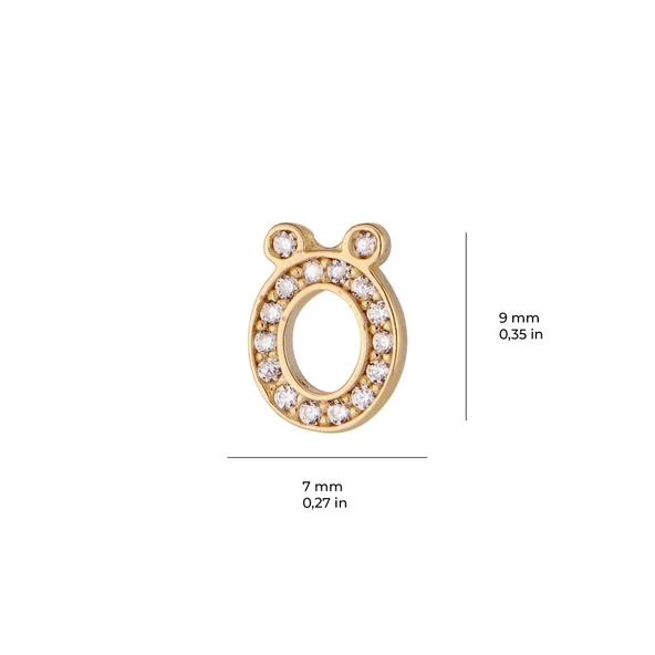 14 Ayar Altın Taşlı Ö Harf Küpe 0,52 gr - 5