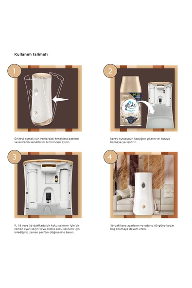 Glade Oda Kokusu, Otomatik Sprey Yedek 2'li Paket Ipeksi Vanilya, Meyve Ve Çiçek Buketi, 269ml 2 Yedek - 5