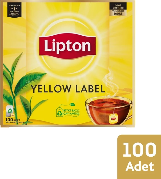 Lipton Yellow Label Siyah Çay Süzen Poşet Çay 100lü