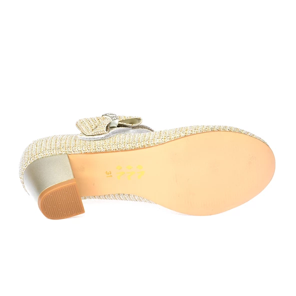 Kiko Kids Aisha Günlük Kız Çocuk 4 Cm Topuklu Abiye Ayakkabı Altın - 4