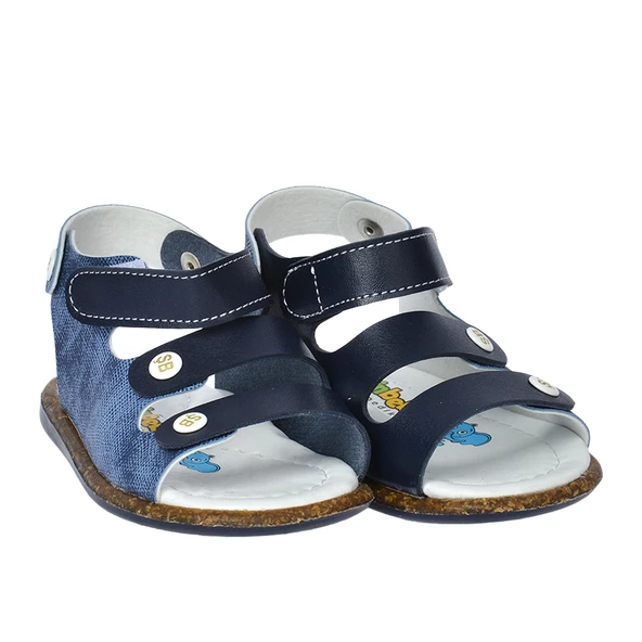 Kiko Kids Erkek Çocuk İlk Adım Sandalet Şb 2350-58 Siyah - Mavi - 2