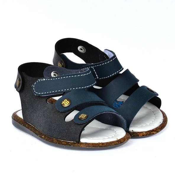 Kiko Kids Erkek Çocuk İlk Adım Sandalet Şb 2350-58 Lacivert - Siyah