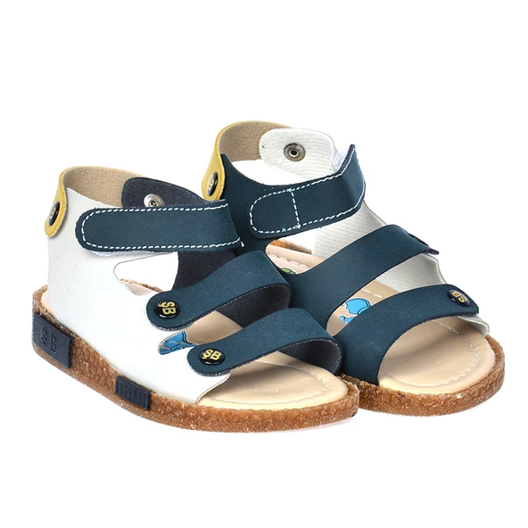 Kiko Kids Erkek Çocuk Sandalet Şb 23502508-5816 Lacivert Sarı Gri