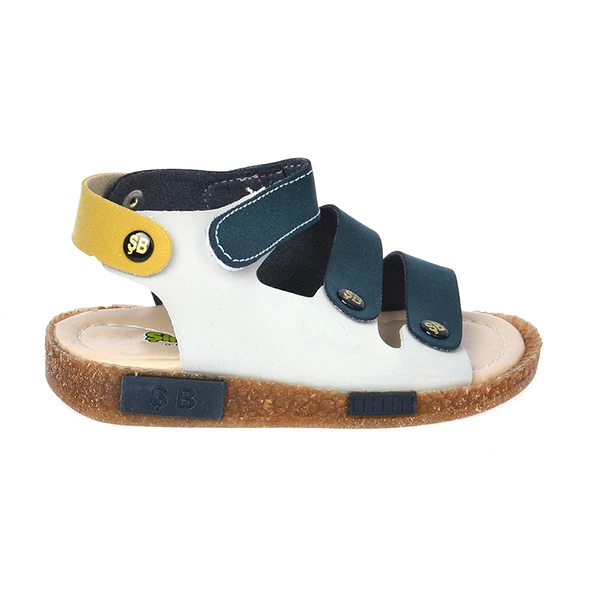 Kiko Kids Erkek Çocuk Sandalet Şb 23502508-5816 Lacivert Sarı Gri - 2