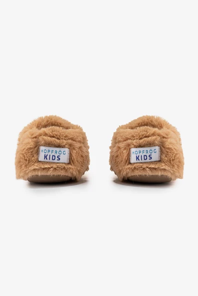 Hopfrög Kids Furry Furry Kestane Kahverengi Kürk Barefoot Patik - 7