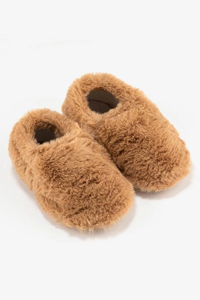 Hopfrög Kids Furry Furry Kestane Kahverengi Kürk Barefoot Patik - 3