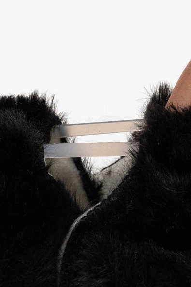 Hopfrög Kids Furry Furry Siyah Kürk Barefoot Patik - 8