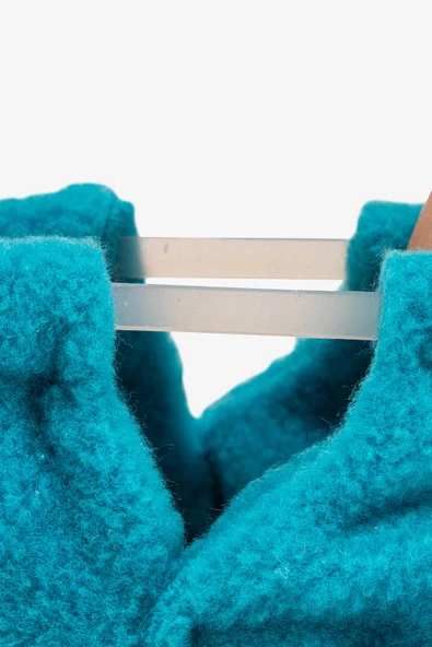 Polar Fleece Turkuaz Polar Barefoot Patik - Resim 6