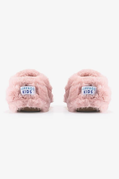 Hopfrög Kids Furry Furry Pembe Kürk Barefoot Patik - 7